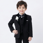 ⁦kids suit 668 - black⁩ - الصورة ⁦3⁩