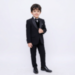 ⁦kids suit 662 - black⁩ - الصورة ⁦3⁩