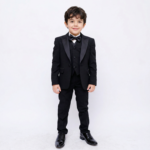⁦kids suit 664 - black⁩ - الصورة ⁦3⁩