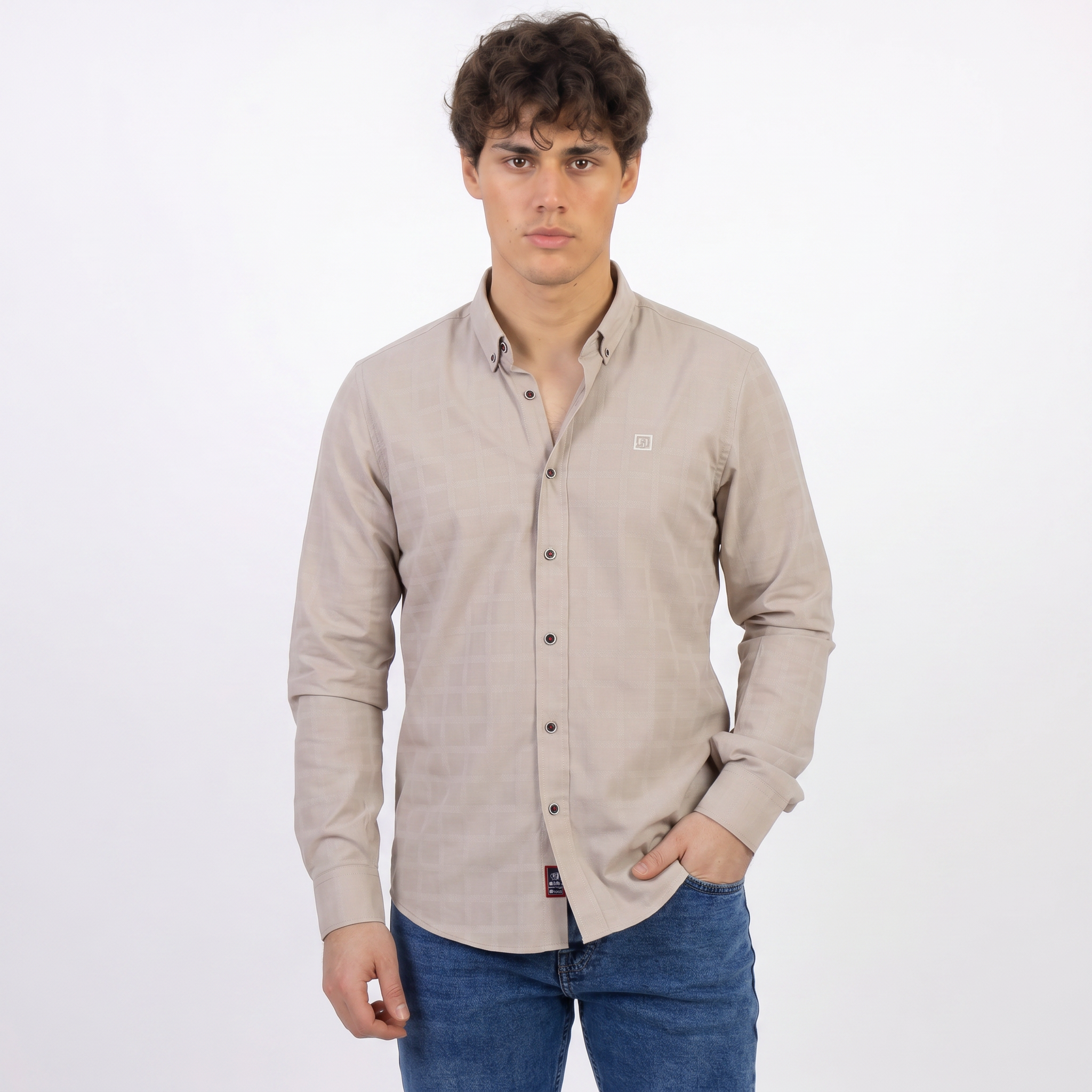 magnific_use-the-exact-same-person_2892985242 Shirt - 106 - Beige - الصورة 1