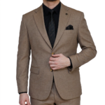 ⁦suit - 263 - Dark beige⁩ - الصورة ⁦2⁩