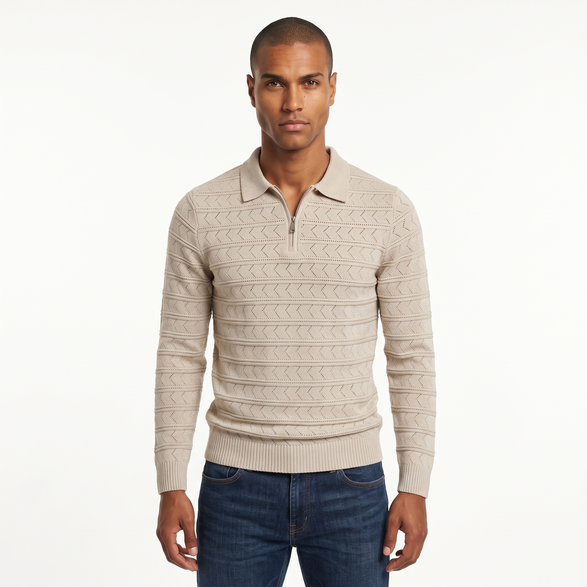 medium_f41b89dc_2X Pullover - 8341 - Beige - الصورة 1